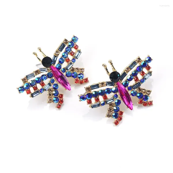 Boucles d'oreilles mode papillon cristal boucle d'oreille mariée Bijoux de mariage femmes multicolore déclaration Bijoux accessoires en gros