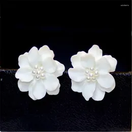 Boucles d'oreilles Stud Fashion Camellia Brand simulé Pearl Big Flower Bringle Femme Femmes Bijoux Accessoires NWLE1255