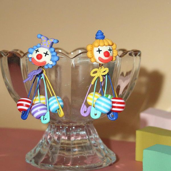 Boucles d'oreilles Clown de cirque pour femmes, Design amusant, dessin animé en résine, bijoux colorés amusants, cadeau