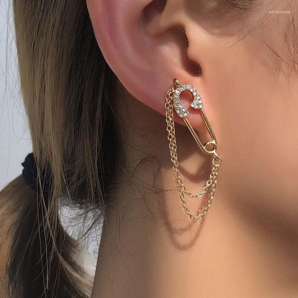 Boucles d'oreilles mode créative broche chaîne gland pour femmes Punk Hip Hop couleur argent tempérament bijoux accessoires