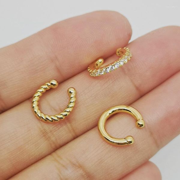 Pendientes de tuerca de circonita cúbica para mujer, conjunto de pendientes pequeños, anillos de carro para mujer sin Piercing, joyería de cartílago falso