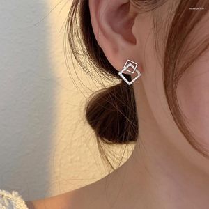 Boucles d'oreilles Stud Fashion Cubic Zircon Square Piercing For Women Girls Lady Pendientes Jewelley EH1338