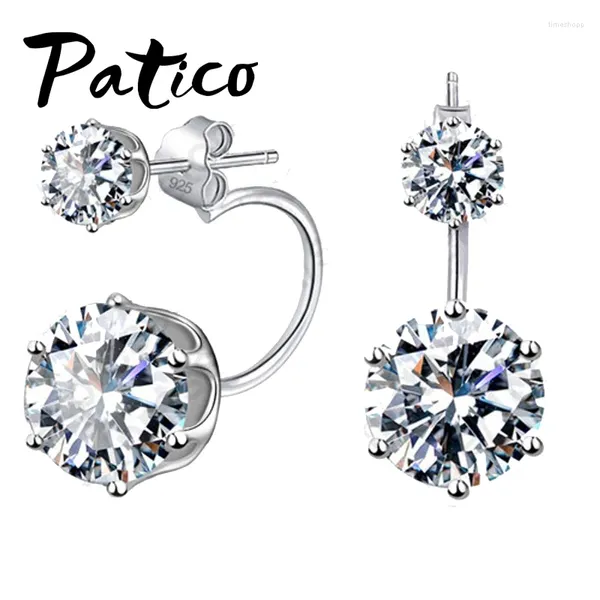 Pendientes de tachuelas Aía de moda Big Cubic Zirconia Joyas Joyas High Grado 925 Plata de plata para mujeres