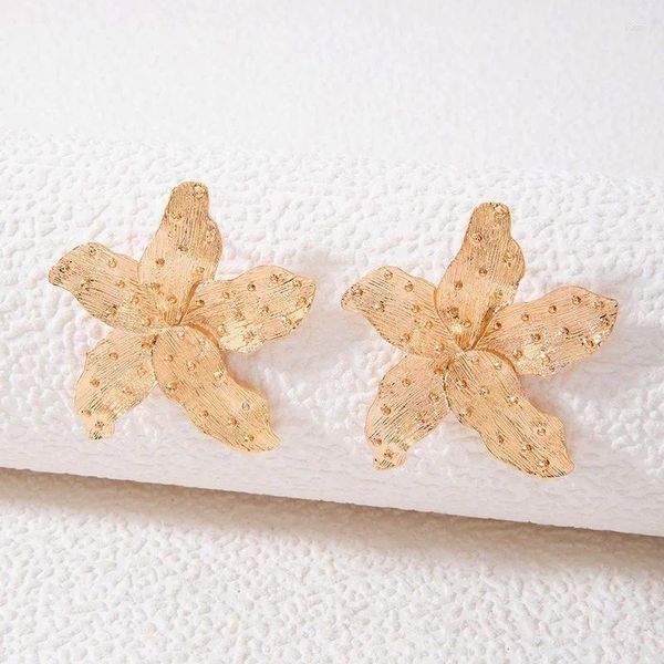 Boucles d'oreilles Stud Fashion Design exagéré Big Flower For Women Girls 2023 Vintage Starfish Earring Moudan Party Bijoux Gift