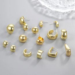 Pendientes de tachuelas Fashion Geométrica Gota de agua para mujeres Girl Gold Color Metal Metal Teardrop Jewelry Declaración de fiesta de bodas Regalo de boda