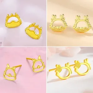 Stud -oorbellen Fashion Golden Color Dragon Metal For Women Girls Simple Delicate the Year of Star Jewelry