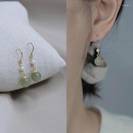 Ohrstecker Mode Grüne Hetian Jade Perle Für Frauen Mädchen Gothic Perle Schmuck Geschenk Eh919