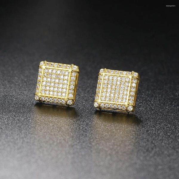 Pendientes de tuerca de moda HipHop Rock Punk para hombres y mujeres, Color dorado, plateado, pendientes helados, joyería Hippie, Dropship OHE030