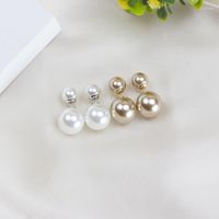 Boucles d'oreilles mode Imitation perles boucle d'oreille pour femmes conception Simple asymétrique Double face perle blanche bijoux à la mode