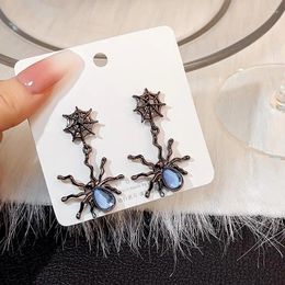 Boucles d'oreilles étalon insecte araignée pierre de lune pour les femmes mignonnes en métal en cristal suspendu joelry bijoux halloween festival festival cadeau