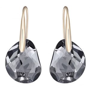 Pendientes de botón Tienda de joyería de moda Penetra con encanto Cara del océano Decoración de cristal Mujer Romántica Turquesa Amatista Oro rosa