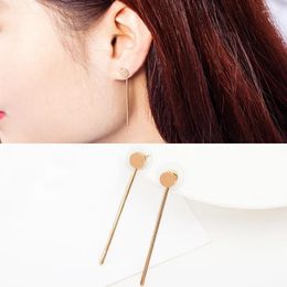 Pendientes de tuerca, joyería de moda, pendiente de borla geométrico Simple para mujer, accesorios de dijes circulares redondos triangulares, 2 par/lote