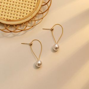 Boucles d'oreilles à la mode Jewerly Pearl Drop Dangle Golden Sweet Jewelry Vintage Déclaration Pour Filles Femmes Cadeaux