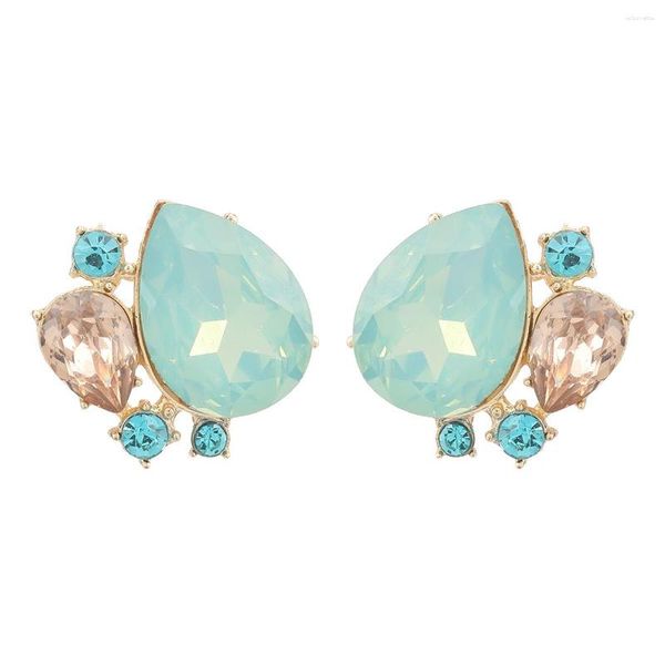 Boucles d'oreilles mode vert clair simulé opale cristal strass pour femmes filles bijoux romantiques