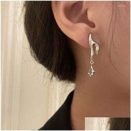 Boucles D'oreilles De Mode Liquide Métal Géométrique Zircon Pour Femme Filles 2022 À La Mode Asymétrique Papillon Bijoux Esthétique Drop Livrer Dhfvq