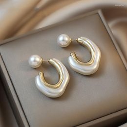 Boucles d'oreilles à clous en perles pour femmes, bijoux coréens, accessoires de fête, cadeau pour filles, à la mode, pour maman et maman