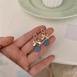 Boucles d'oreilles mode luxe belle arc bleu étiquette boucle d'oreille pour les femmes gracieuse fête bijoux accessoires cadeaux