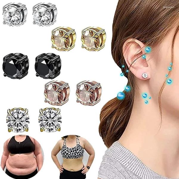 Boucles d'oreilles Stud Fashion Acupuncture magnétique Perte de poids Eore Not Piercing Bio Slimming Stimulant Acup- points de santé Bijoux