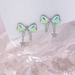 Stud -oorbellen Fashion Moonstone Heart Bowknot For Women Zircon Star Earring Party Femme sieraden