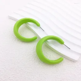 Boucles d'oreilles en acrylique multicolores en forme de C pour femmes, bijoux circulaires de couleur bonbon coréen, 2024