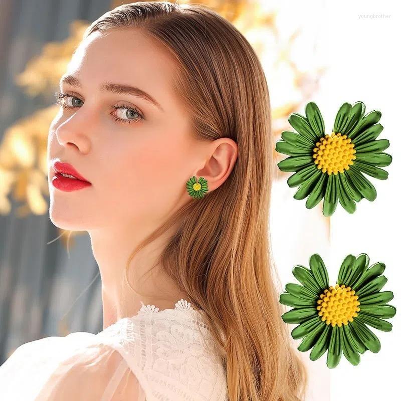 Stud Küpe Moda Orijinal Tasarım Daisy Çiçek Damla Çıtçıtları Kadın Mücevher Ofisi Lady Güzel Boyunlu Kız Parti Hediyesi