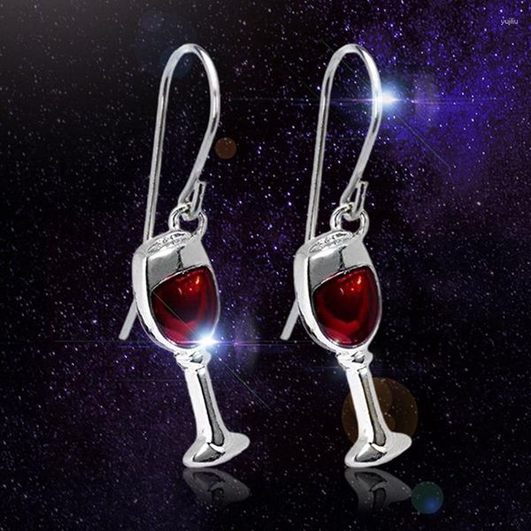 Boucles d'oreilles mode personnalité gobelets à vin rouge pour les femmes créative belle bière tasse fête fille bijoux cadeau