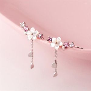 Stud -oorbellen Fashion Pink Shell Cherry Blossoms Piercing oorbel voor vrouwen bruiloftsfeestje sieraden Pendientes accessoires EH1182