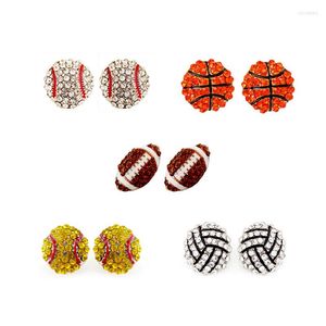 Boucles d'Oreilles Mode Strass Baseball Dames Football Volley-ball Basketball Softball Sport Bijoux Cadeaux