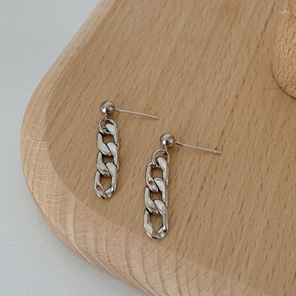 Boucles d'oreilles mode S925 aiguille chaîne en métal de haute qualité pour les femmes Design créatif bijoux Version coréenne accessoires cadeau