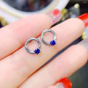 Boucles d'oreilles Stud Fashion Sapphire Oreille d'oreille 925 argent sterling