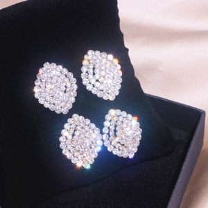 Boucles d'oreilles en cristal brillant pour femmes, bijoux de luxe, romantique, grande fête de mariage, cadeaux