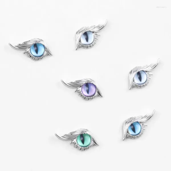 Pendientes de semental Fashion Silver Color Angel Feather Wings Cat Glass Glass Devil's For Women Party Jewelry Gifts