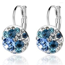 Pendientes de tachuelas de moda Cristales de plata Leverback Dangle Hoop Parring Party Jewelly para mujeres regalos