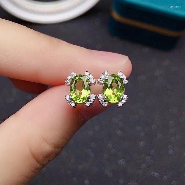 Pendientes de tuerca con piedras preciosas de plata para uso diario, 5mm, 7mm, grado VVS, Perdiot Natural, regalo de cumpleaños para mujer