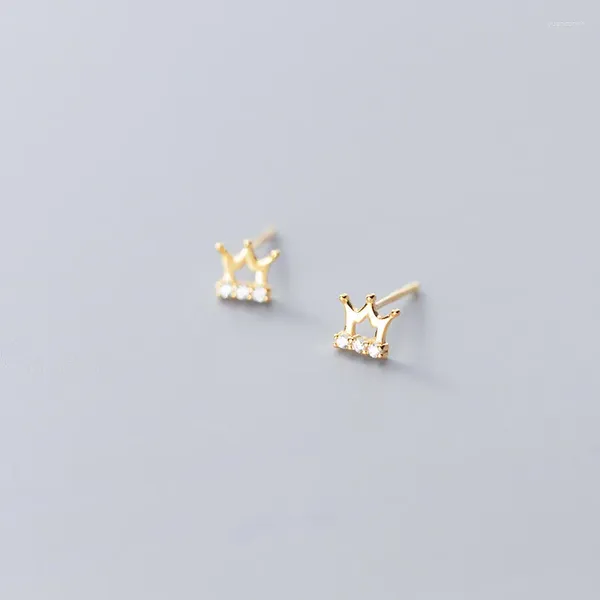 Boucles d'oreilles Stud Fashion Simple Gold plaquée zircon couronne élégante accessoires de princesse élégante Bijoux de fête de loisirs de mariage