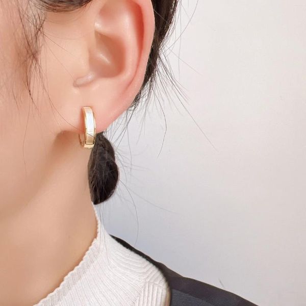 Boucles d'oreilles à tige en métal Simple, une pièce, Clip d'oreille à bobine de moustique sans trou, cercle torsadé en spirale