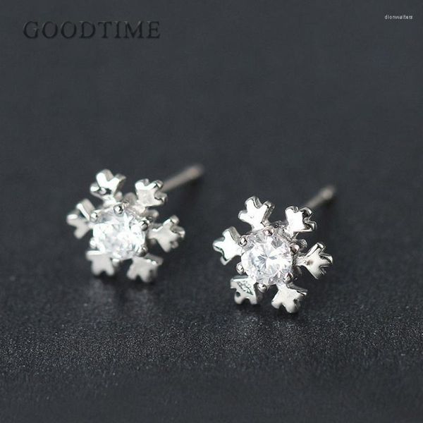 Boucles d'oreilles mode flocon de neige pur 925 en argent Sterling boucle d'oreille Zircon bijoux pour femmes fille saint valentin cadeau