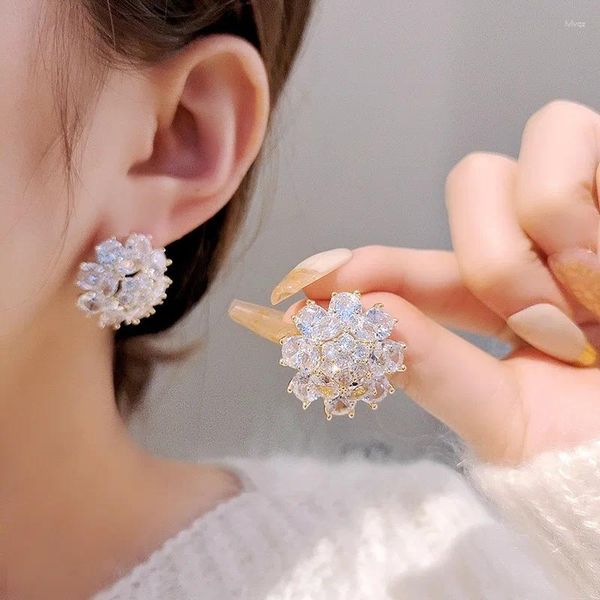 Boucles d'oreilles mode sud-coréenne, petite perle Premium, fleur, femme, luxe, aiguille en argent, vente en gros