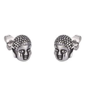 Boucles d'oreilles mode tête de bouddha en acier inoxydable pour femmes hommes géométrique fête oreille bijoux Punk rétro accessoires cadeau PD0795