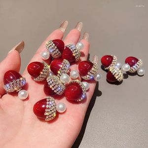 Oorknopjes Mode Stenen Kers Groot Voor Vrouwen Koreaanse Stijl Voor- en Achterkant Brincos Sieraden Bijoux