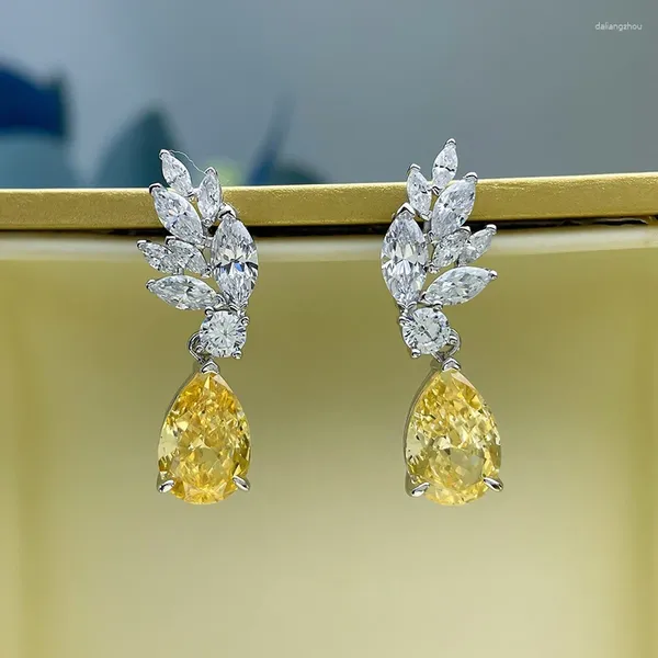 Boucles d'oreilles tendance en argent S925 pour femmes, modèles simples de personnalité, fleur incrustée de Zircon 5A