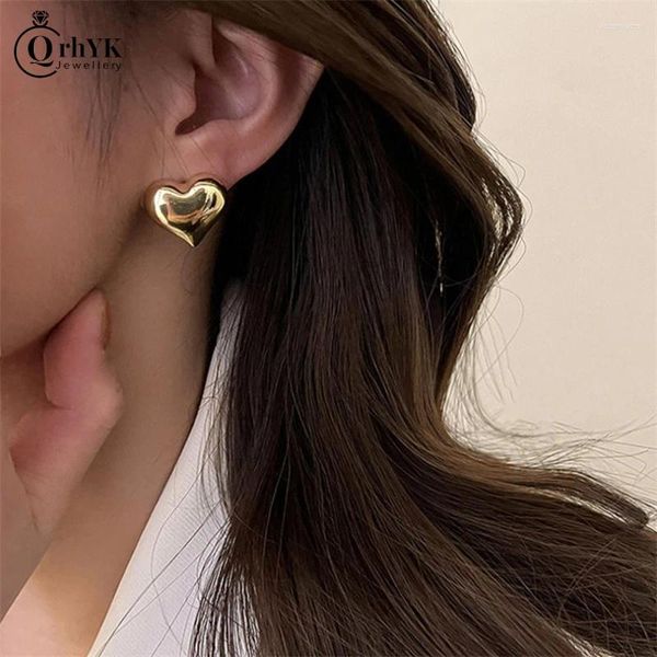 Boucles d'oreilles Stud Trend Simple Love Heart For Women Trendy Elegant Wedding Bride Jewelry Gifts