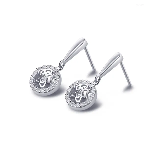 Pendientes de tachuelas Fashion Versatile 925 Sterling Silver Circle deslumbrante con borde mínimo de circón cúbico para joyas de adolescentes