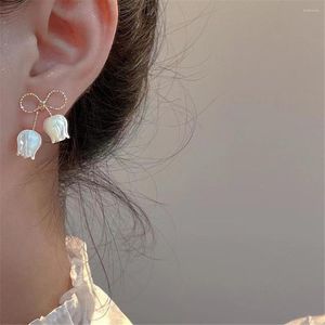 Boucles d'oreilles à tige mode femmes géométrique Imitation perle coréenne irrégulière fleur coeur mariage bijoux cadeau