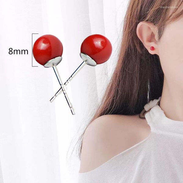 Boucles d'oreilles mode femmes plaqué argent géométrie oreilles Piercing sphérique prévenir l'allergie fille bijoux accessoires