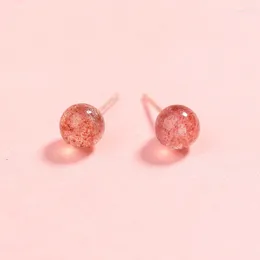 Boucles d'oreilles mode femmes fraise perle S925 strass 925 en argent Sterling fille dame Fine mariage élégant