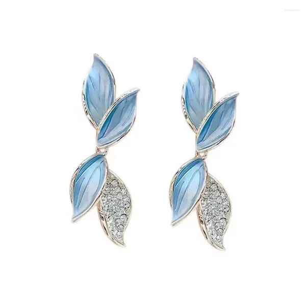 Ye Luozhiqiu – boucles d'oreilles à clous pour femmes, Design de Niche, feuille, haut de gamme, léger, luxe, tempérament, automne et hiver