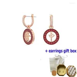 Pendientes de tuerca Fashiona2023, joyería de Mahjong con perlas del zodiaco para mujer, ideal para regalos navideños