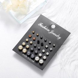 Boucles d'oreilles Stud Faux Pearl Set 15 Paies Femmes Corée Fashion Corée Simple Tassel For Girls Ring Drop