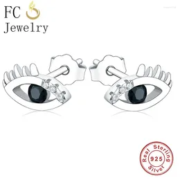 Boucles d'oreilles FC bijoux 925 argent petit mauvais œil turc zircone cristal boucle d'oreille pour accessoires pour femmes Brinco amulette Oorbellen